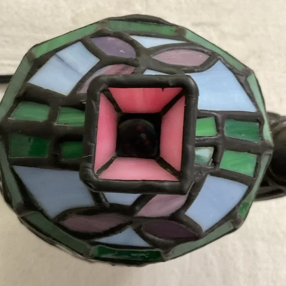 Tiffany Style Cheyenne Stained Glass Lighted Teapot Accent Table Lamp - Picture 12 of 16